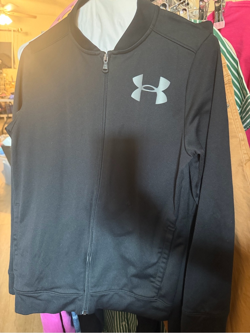 Under Armour Black Jacket with Gray Logo - Kids